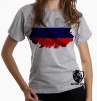 Baby look blusa Feminina bandeira Russia russo - Foto 5