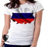 Baby look blusa Feminina bandeira Russia russo - Foto 6