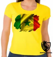 Baby look blusa Feminina bandeira Senegal africa - Foto 3