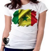 Baby look blusa Feminina bandeira Senegal africa - Foto 6