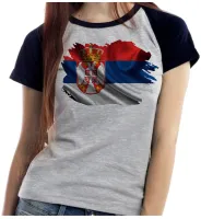 Baby look blusa Feminina bandeira SÉRVIA País nos Balcãs - Foto 2