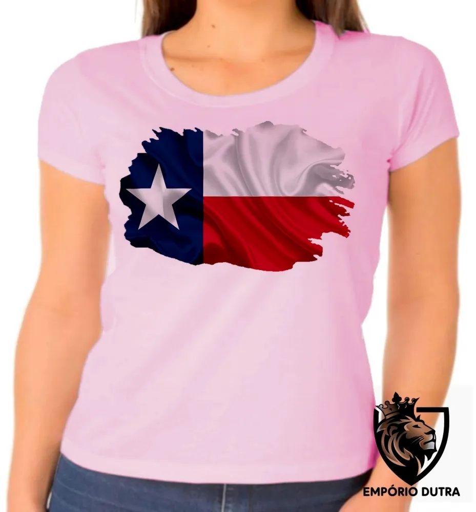 Baby look blusa Feminina bandeira texas estados unidos