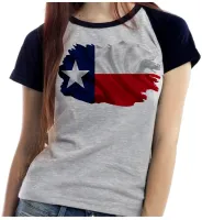 Baby look blusa Feminina bandeira texas estados unidos - Foto 2