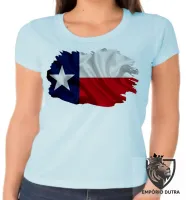 Baby look blusa Feminina bandeira texas estados unidos - Foto 4