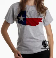 Baby look blusa Feminina bandeira texas estados unidos - Foto 5