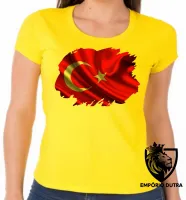 Baby look blusa Feminina bandeira Turquia oriente medio - Foto 3