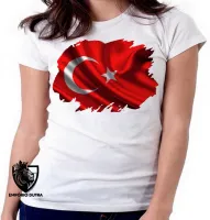 Baby look blusa Feminina bandeira Turquia oriente medio - Foto 6