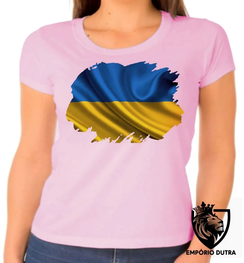 Baby look blusa Feminina bandeira Ucrânia europa