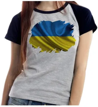 Baby look blusa Feminina bandeira Ucrânia europa - Foto 2