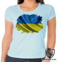 Baby look blusa Feminina bandeira Ucrânia europa - Foto 4