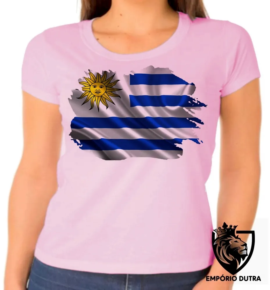 Baby look blusa Feminina bandeira Uruguai america