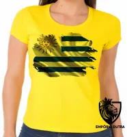 Baby look blusa Feminina bandeira Uruguai america - Foto 3