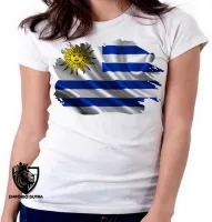 Baby look blusa Feminina bandeira Uruguai america - Foto 6