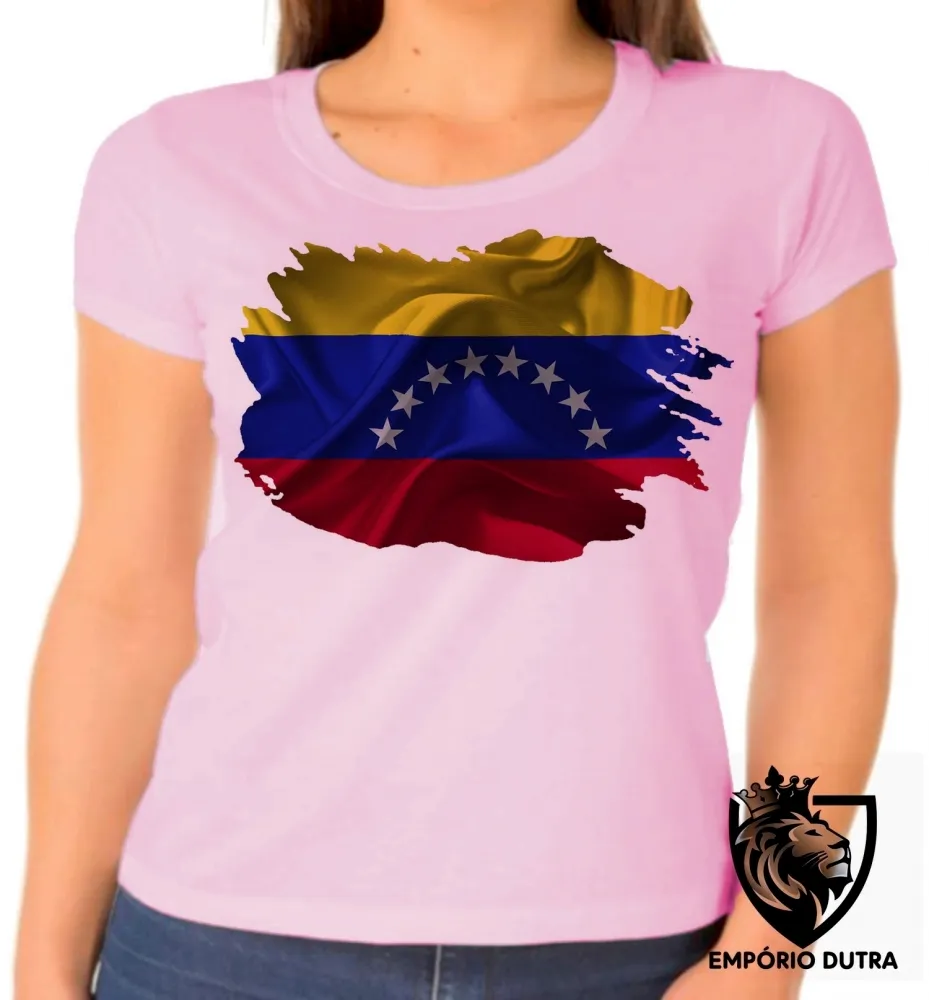 Baby look blusa Feminina bandeira Venezuela