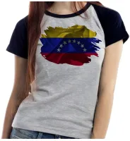Baby look blusa Feminina bandeira Venezuela - Foto 2