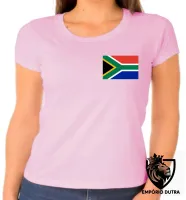 Baby look blusa Feminina bandeira Africa do sul - Foto 3