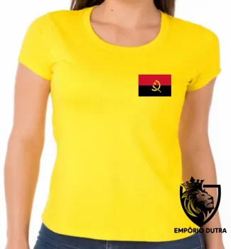 Baby look blusa Feminina bandeira angola africa - Foto 2