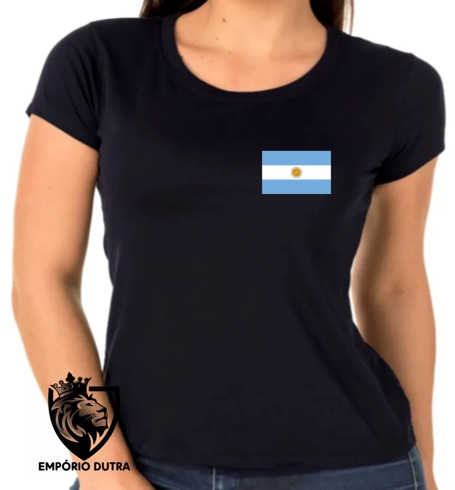 Baby look blusa Feminina bandeira Argentina america do sul