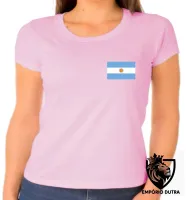 Baby look blusa Feminina bandeira Argentina america do sul - Foto 5