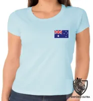 Baby look blusa Feminina bandeira Austrália oceania - Foto 3