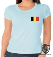 Baby look blusa Feminina bandeira Bélgica europa - Foto 3