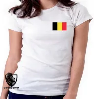 Baby look blusa Feminina bandeira Bélgica europa - Foto 7