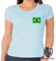 Baby look blusa Feminina bandeira brasil brasileiro - Foto 3