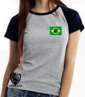 Baby look blusa Feminina bandeira brasil brasileiro - Foto 6