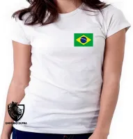 Baby look blusa Feminina bandeira brasil brasileiro - Foto 7