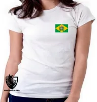 Baby look blusa Feminina bandeira Brasil imperial monarquia - Foto 5