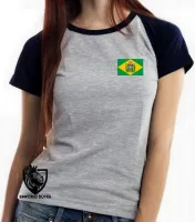 Baby look blusa Feminina bandeira Brasil imperial monarquia - Foto 7