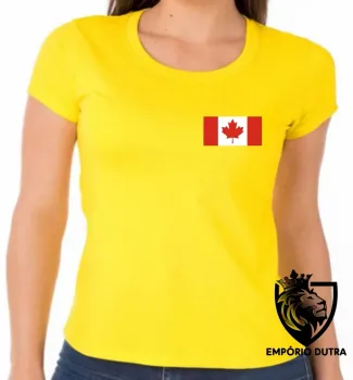 Baby look blusa Feminina bandeira Canadá america norte - Foto 2