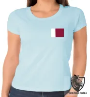 Baby look blusa Feminina bandeira Catar Oriente médio - Foto 4