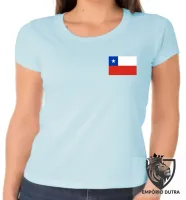 Baby look blusa Feminina bandeira Chile america latina - Foto 3