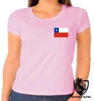 Baby look blusa Feminina bandeira Chile america latina - Foto 5