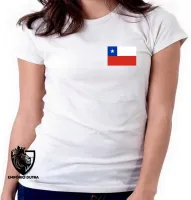Baby look blusa Feminina bandeira Chile america latina - Foto 7