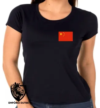 Baby look blusa Feminina bandeira China asia