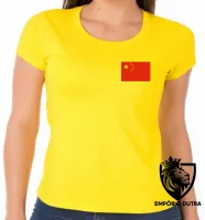 Baby look blusa Feminina bandeira China asia - Foto 2
