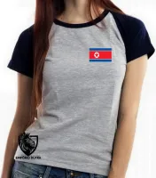 Baby look blusa Feminina bandeira Coreia do Norte - Foto 7