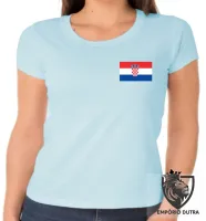 Baby look blusa Feminina bandeira Croacia croatia - Foto 3