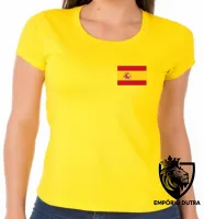 Baby look blusa Feminina bandeira Espanha europa - Foto 2