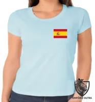 Baby look blusa Feminina bandeira Espanha europa - Foto 3
