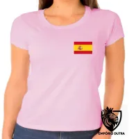 Baby look blusa Feminina bandeira Espanha europa - Foto 5