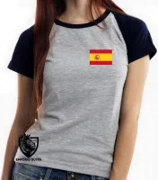 Baby look blusa Feminina bandeira Espanha europa - Foto 6