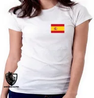 Baby look blusa Feminina bandeira Espanha europa - Foto 7