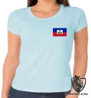 Baby look blusa Feminina bandeira haiti ilha caribe - Foto 3