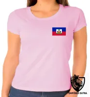 Baby look blusa Feminina bandeira haiti ilha caribe - Foto 5