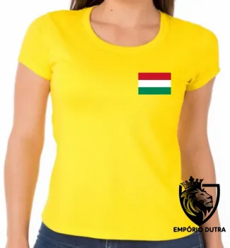 Baby look blusa Feminina bandeira Hungria europa - Foto 2