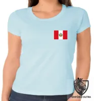 Baby look blusa Feminina bandeira Peru america latina - Foto 2