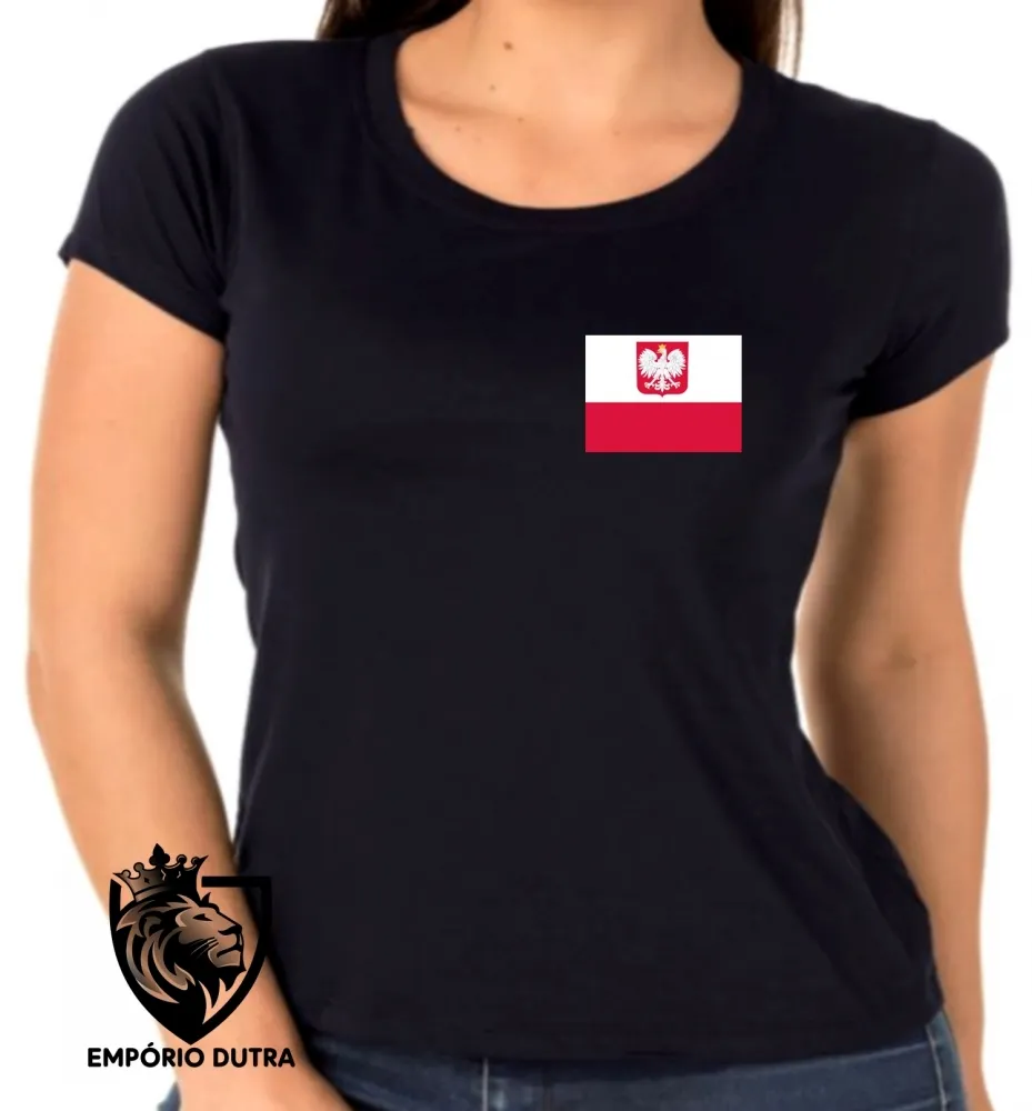 Baby look blusa Feminina bandeira Polônia Poland Imagem